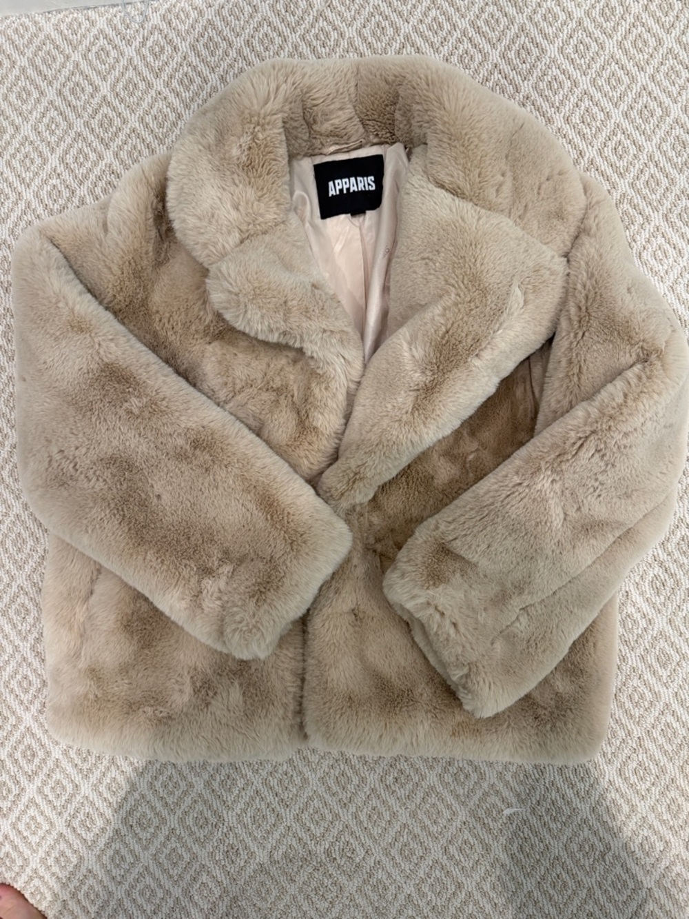 Apparis Taupe Plush Faux Fur Teddy Jacket